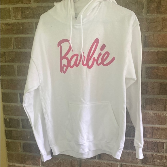 Barbie Tops - Barbie White and Pink Hoodie